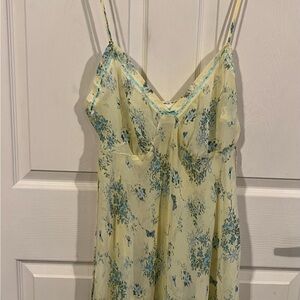 Floral Yellow and Blue Women's Nightgown